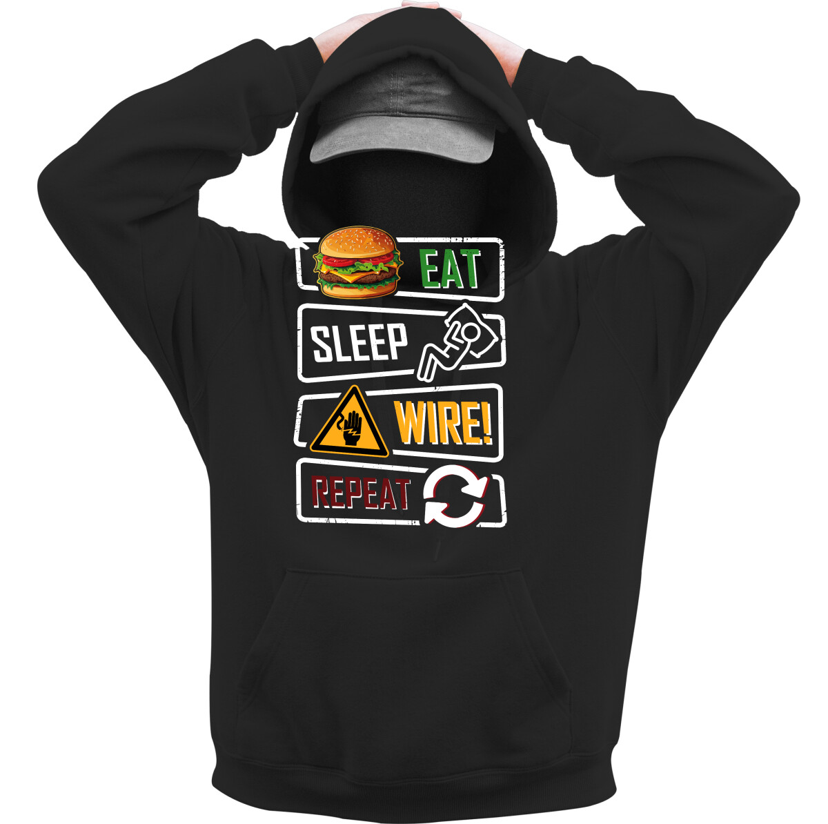 Kapucnis belebújós pulóver