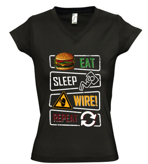 Női V nyakú póló