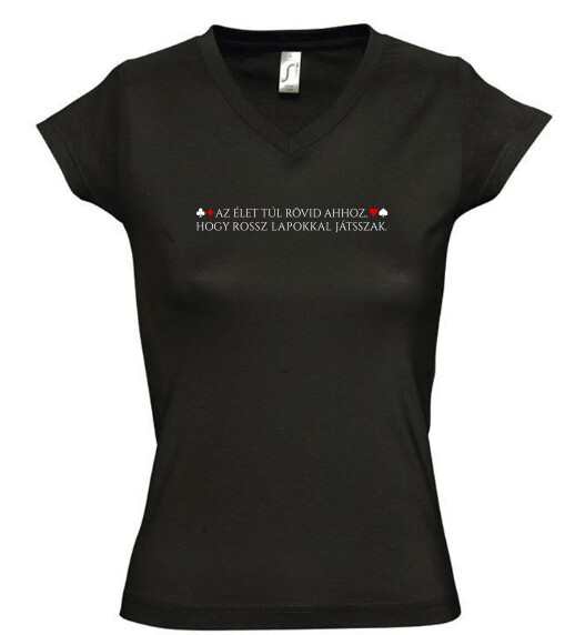 Női V nyakú póló