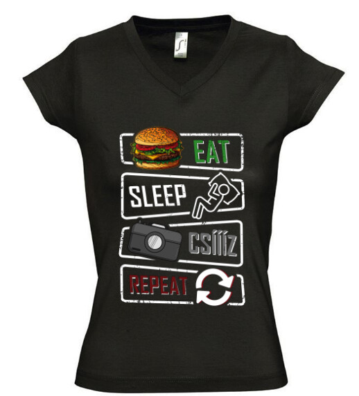 Női V nyakú póló