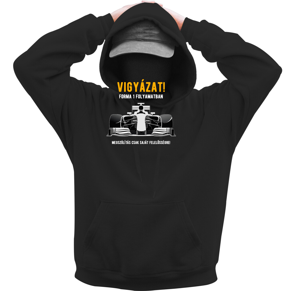 Kapucnis belebújós pulóver