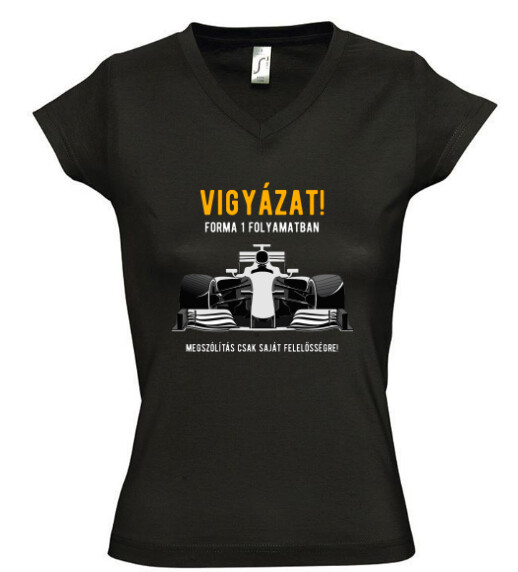 Női V nyakú póló