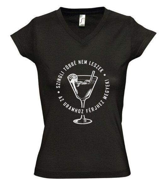 Női V nyakú póló