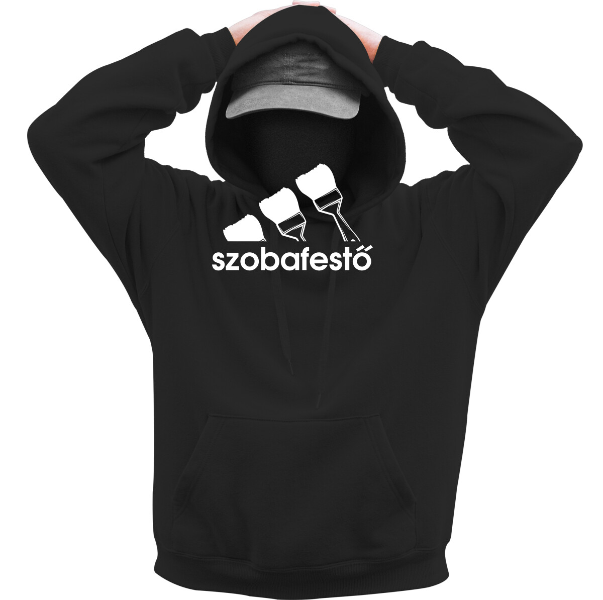 Kapucnis belebújós pulóver