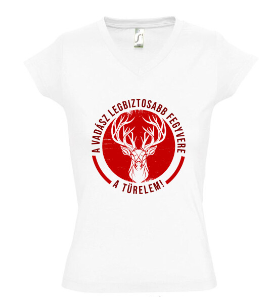 Női V nyakú póló