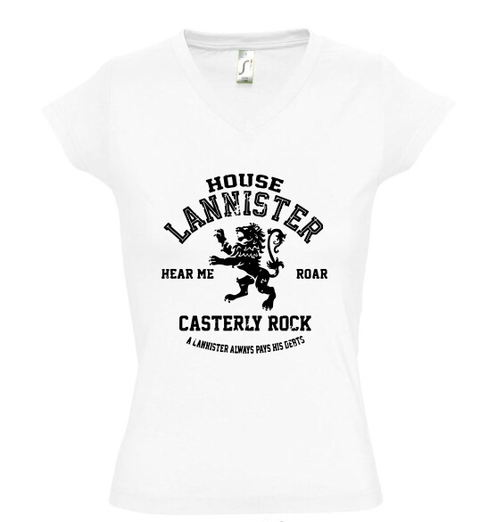 Női V nyakú póló