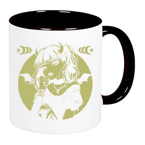 Színes fülű és belsejű bögre