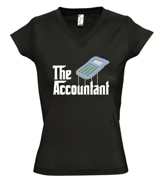 Női V nyakú póló