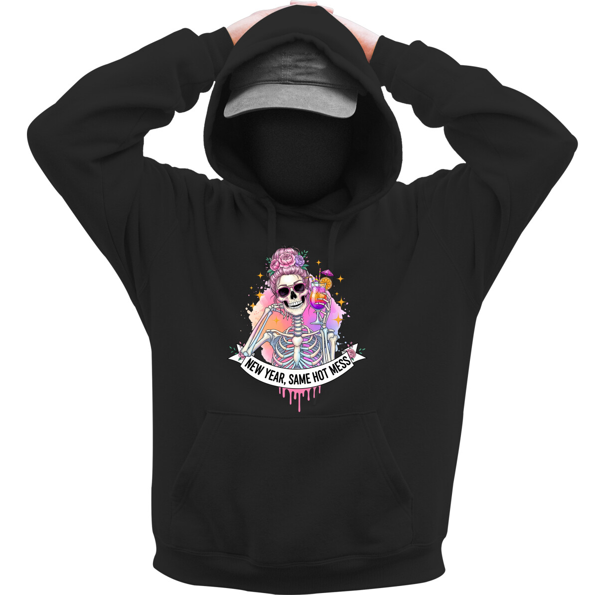 Kapucnis belebújós pulóver