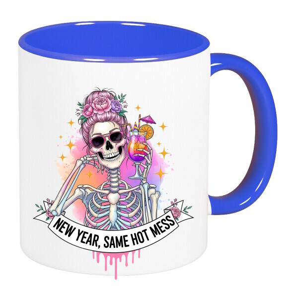 Színes fülű és belsejű bögre