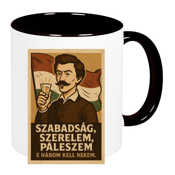 Színes fülű és belsejű bögre