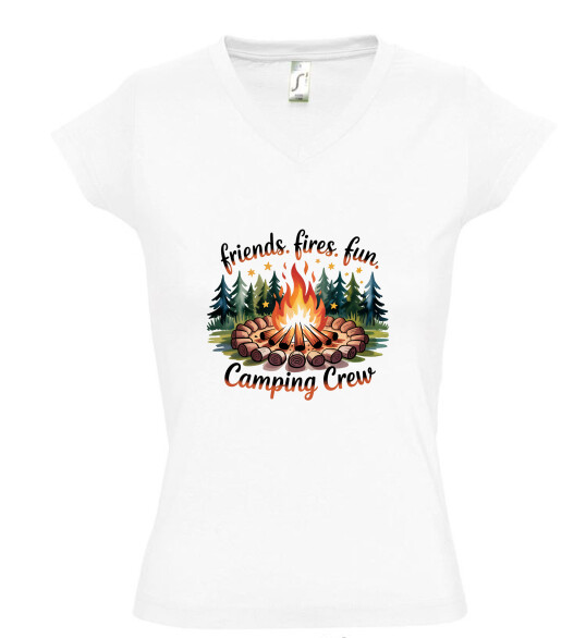 Női V nyakú póló