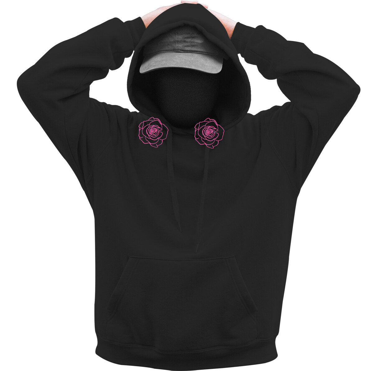 Kapucnis belebújós pulóver