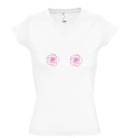 Női V nyakú póló