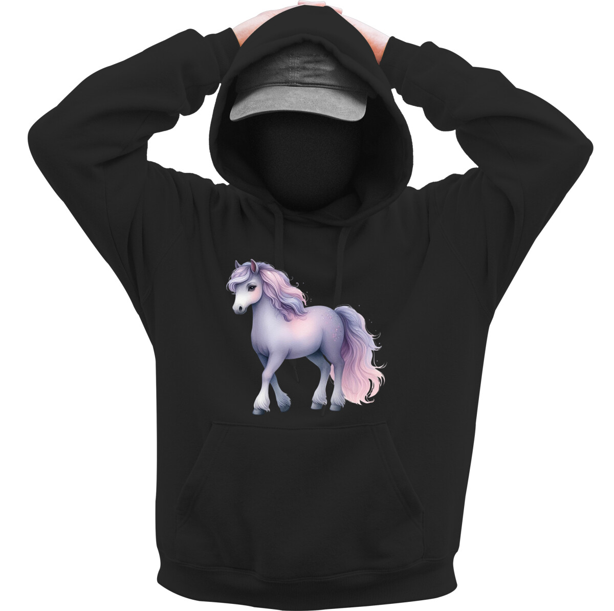 Kapucnis belebújós pulóver