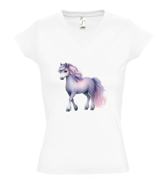 Női V nyakú póló