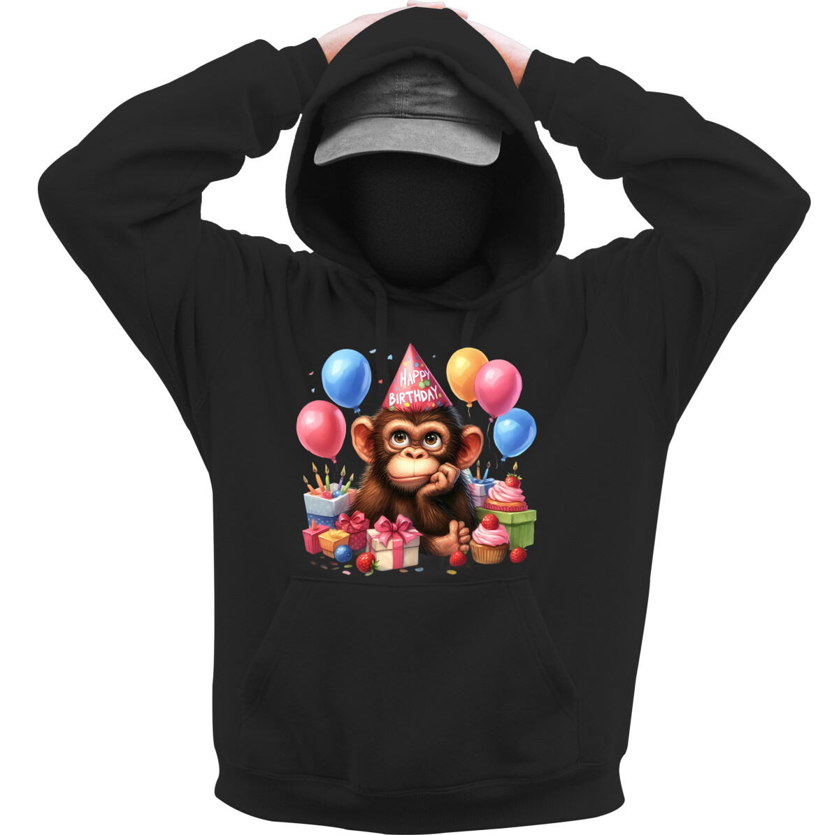 Kapucnis belebújós pulóver