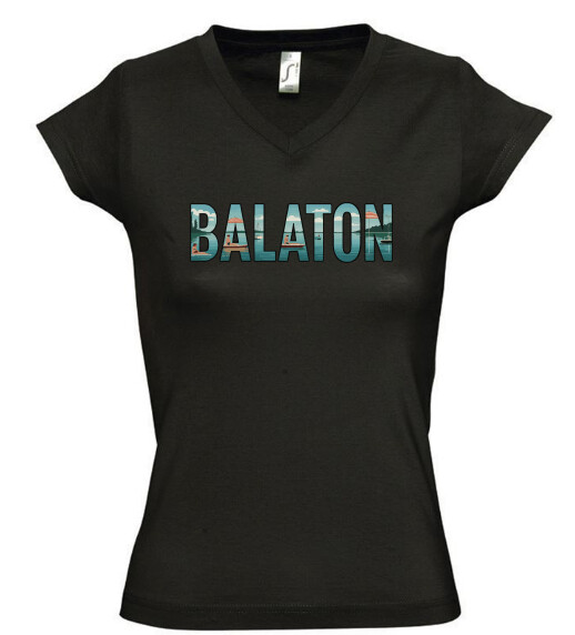 Női V nyakú póló