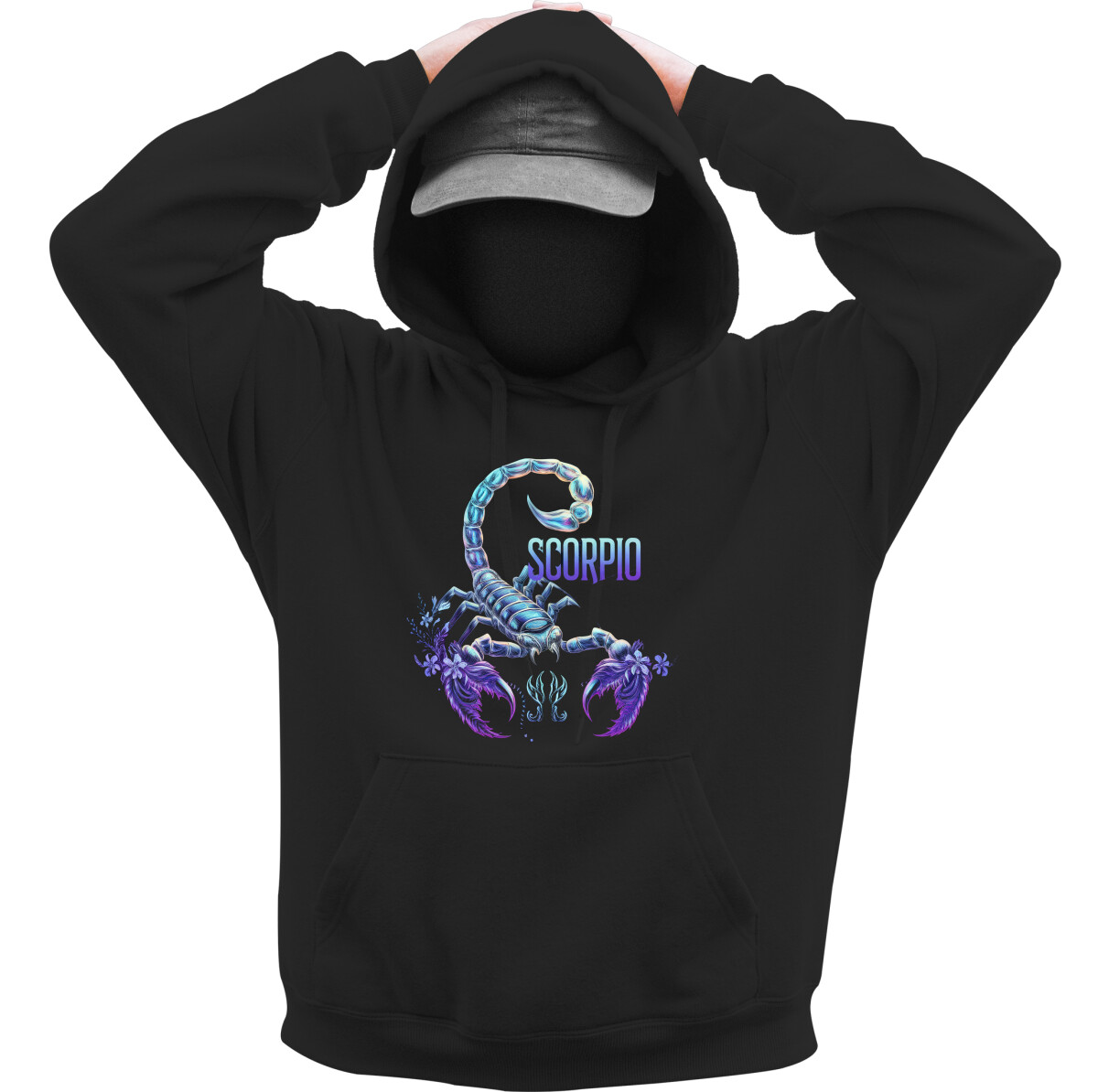 Kapucnis belebújós pulóver