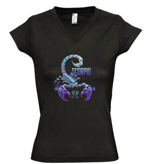 Női V nyakú póló