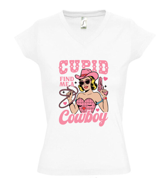 Női V nyakú póló