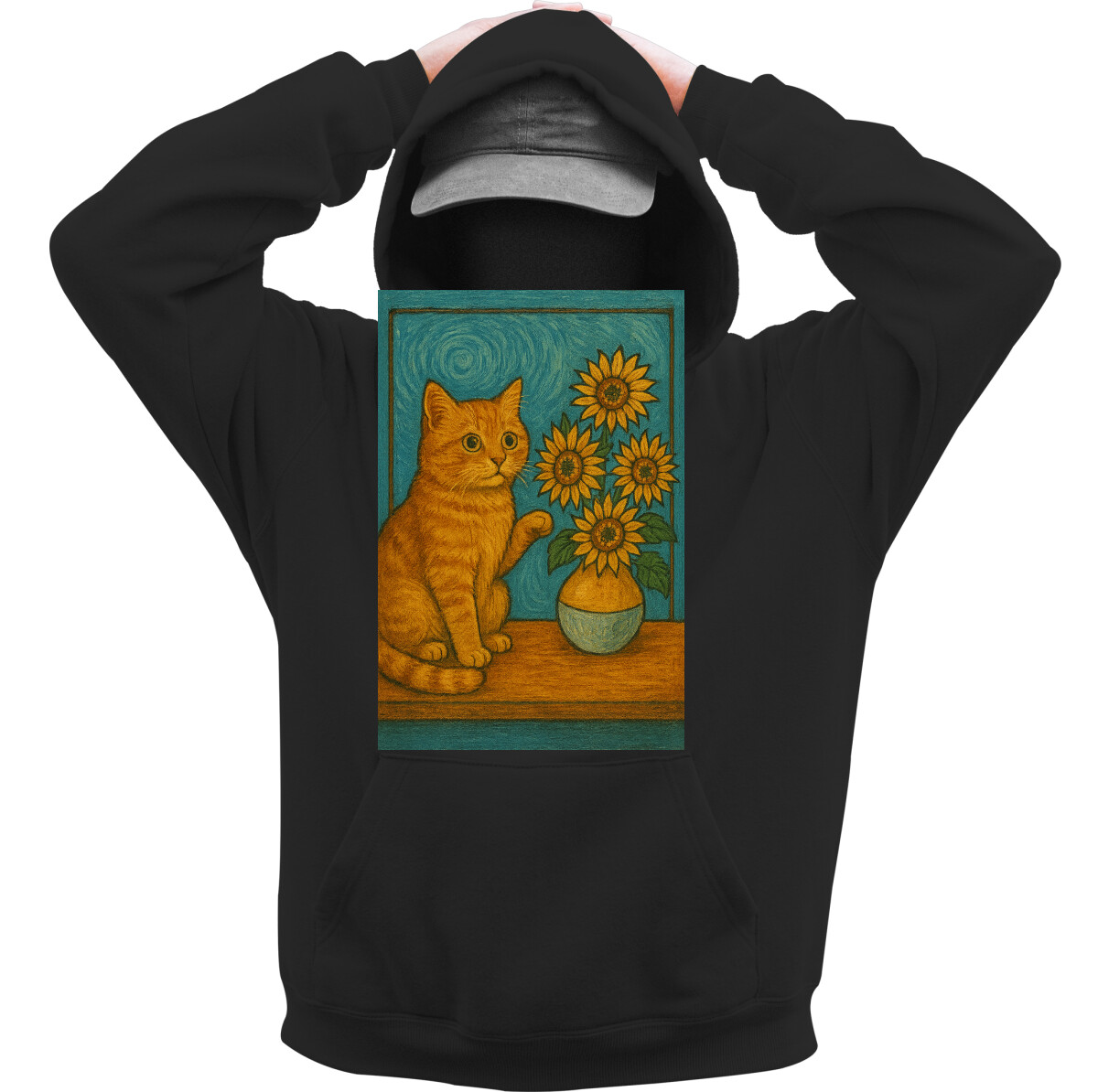 Kapucnis belebújós pulóver