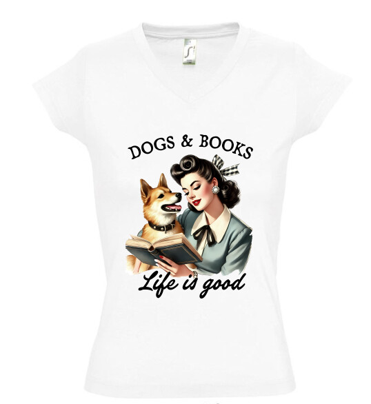 Női V nyakú póló