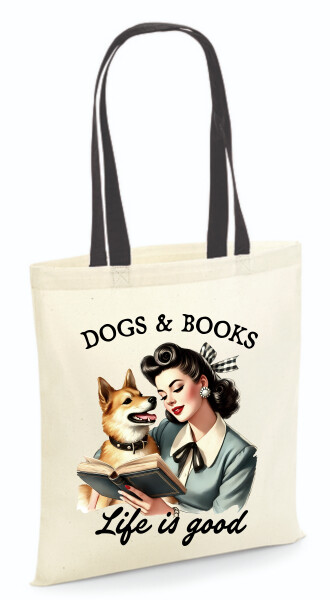 Vászontáska - színes fülű 