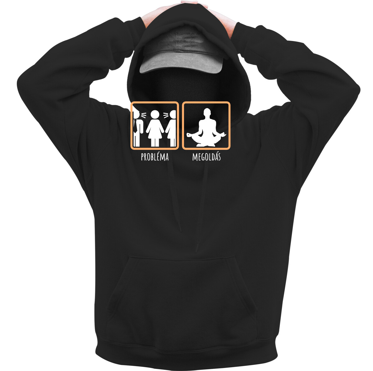 Kapucnis belebújós pulóver