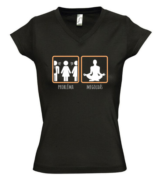 Női V nyakú póló