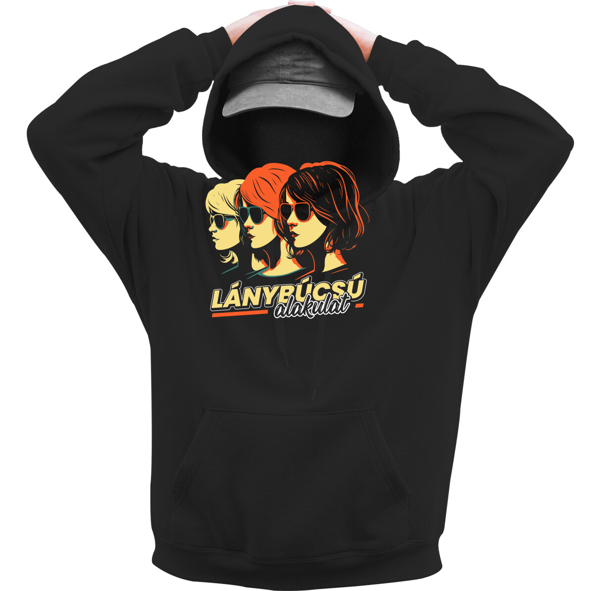 Kapucnis belebújós pulóver