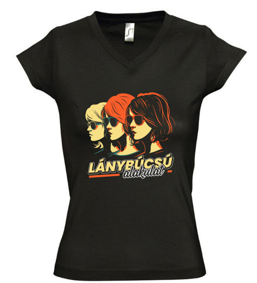 Női V nyakú póló