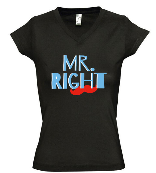 Női V nyakú póló