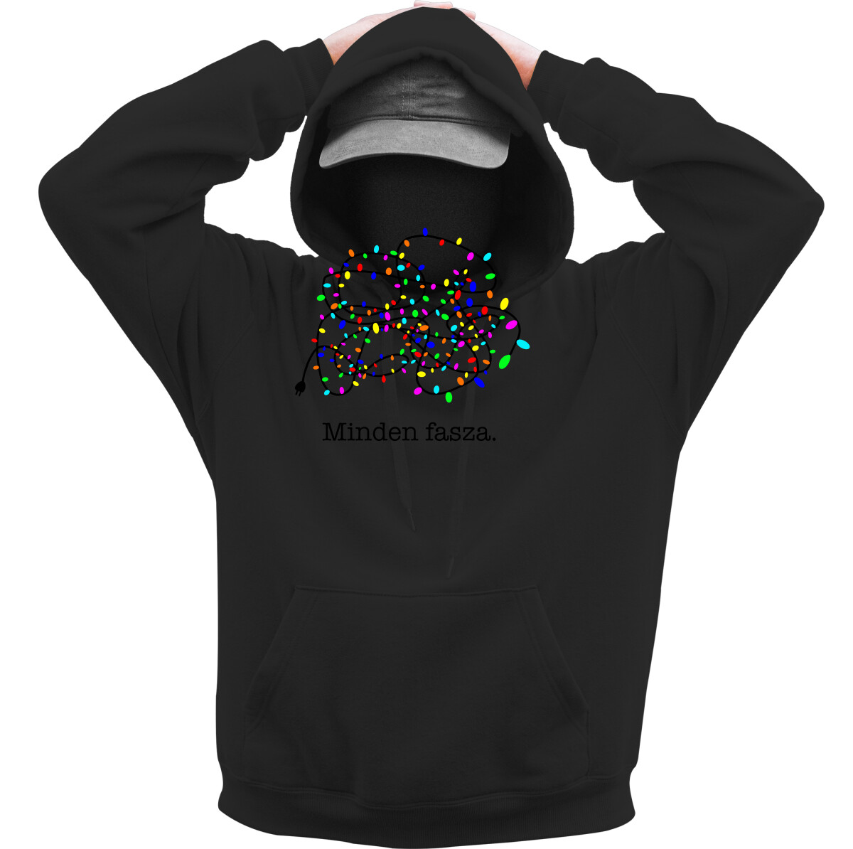 Kapucnis belebújós pulóver