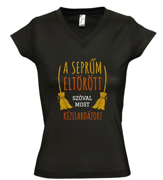Női V nyakú póló