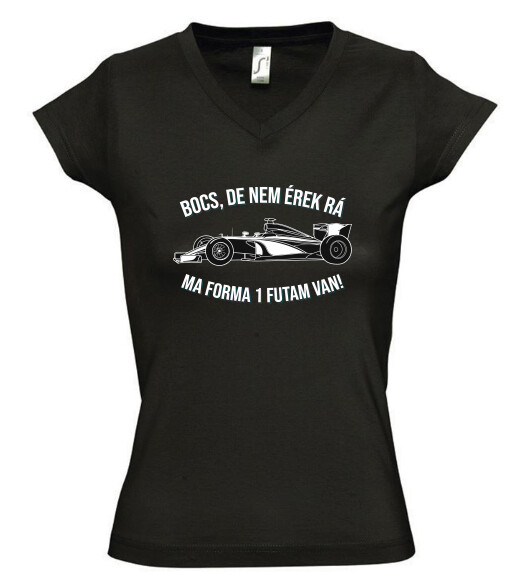 Női V nyakú póló