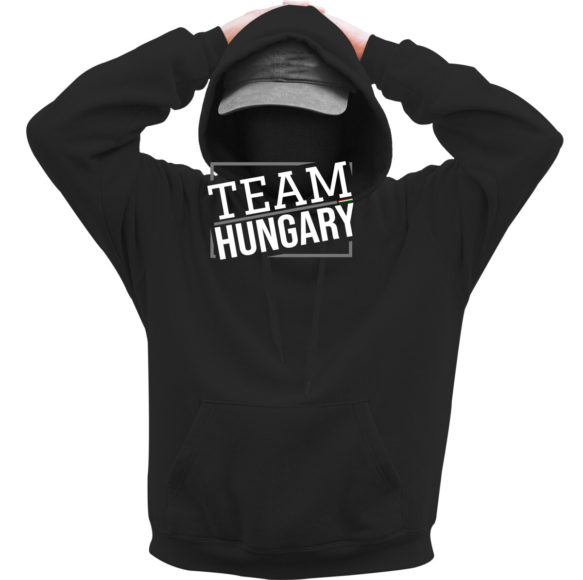 Kapucnis belebújós pulóver