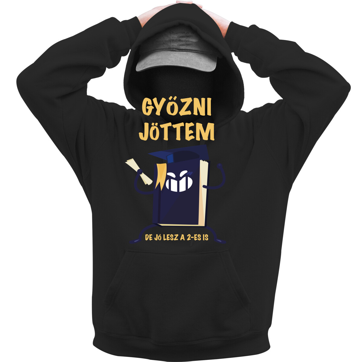 Kapucnis belebújós pulóver