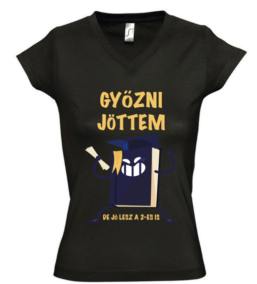 Női V nyakú póló