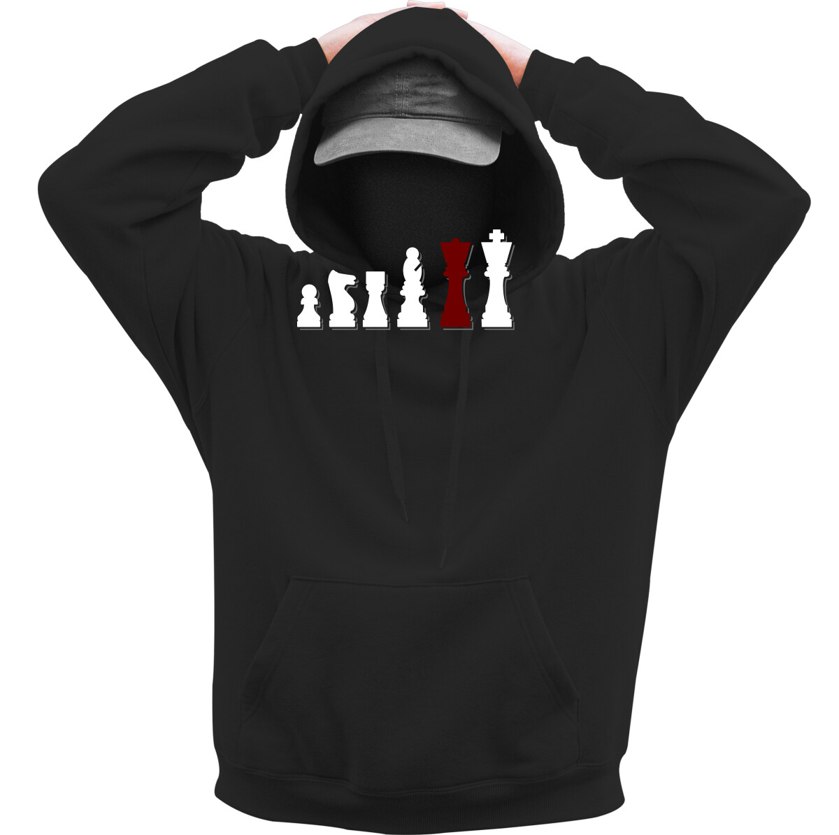 Kapucnis belebújós pulóver