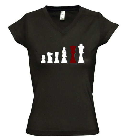 Női V nyakú póló