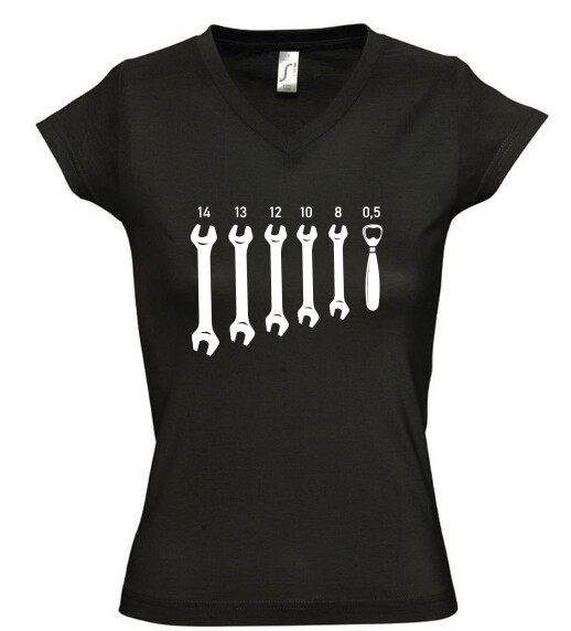 Női V nyakú póló