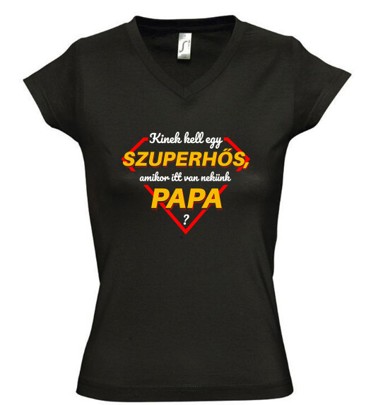 Női V nyakú póló