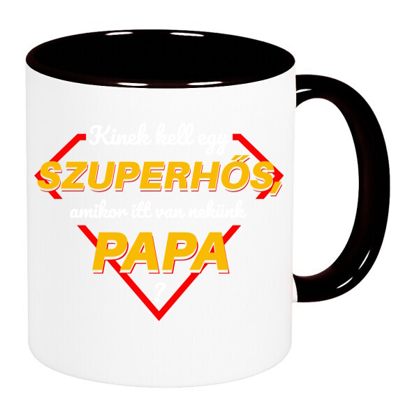 Színes fülű és belsejű bögre