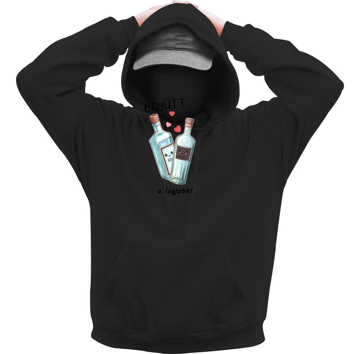 Kapucnis belebújós pulóver