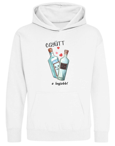 Kapucnis belebújós gyerek pulóver