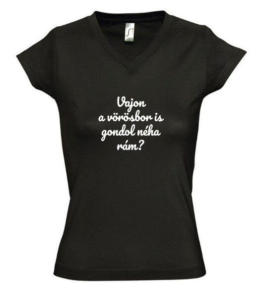 Női V nyakú póló