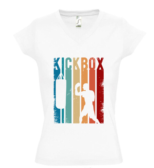 Női V nyakú póló