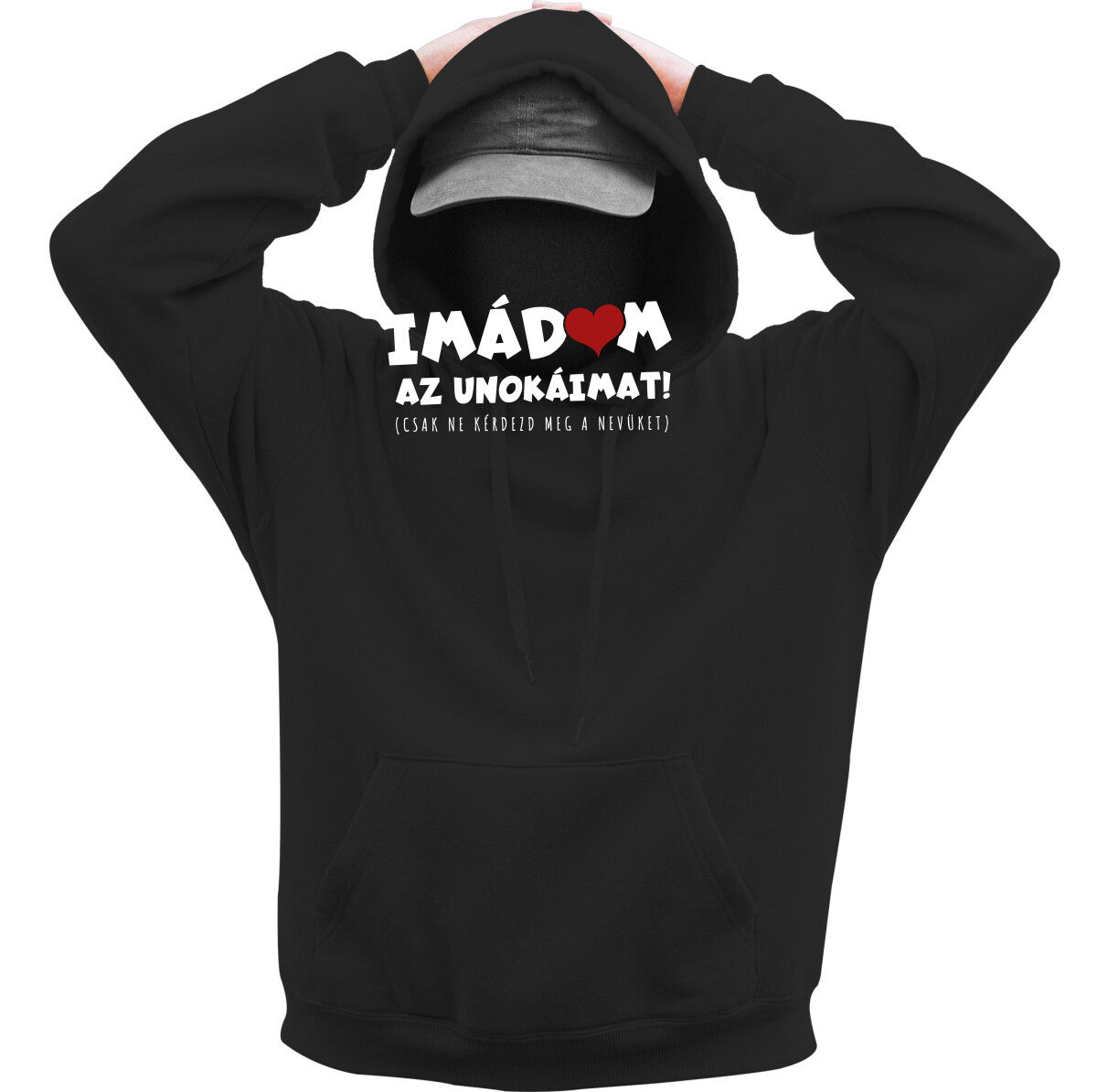 Kapucnis belebújós pulóver