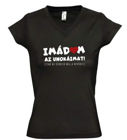 Női V nyakú póló